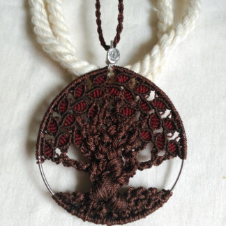 tree of life handmade macrame pendant necklace