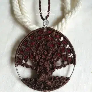 tree of life handmade macrame pendant necklace