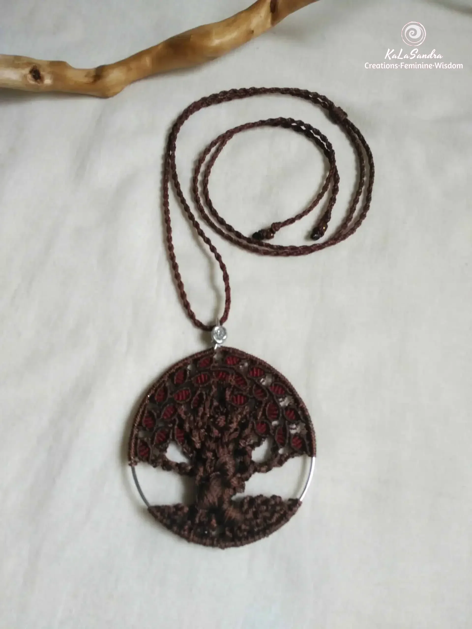 Tree of Life macrame necklace-TREE OF LIFE - Image 4