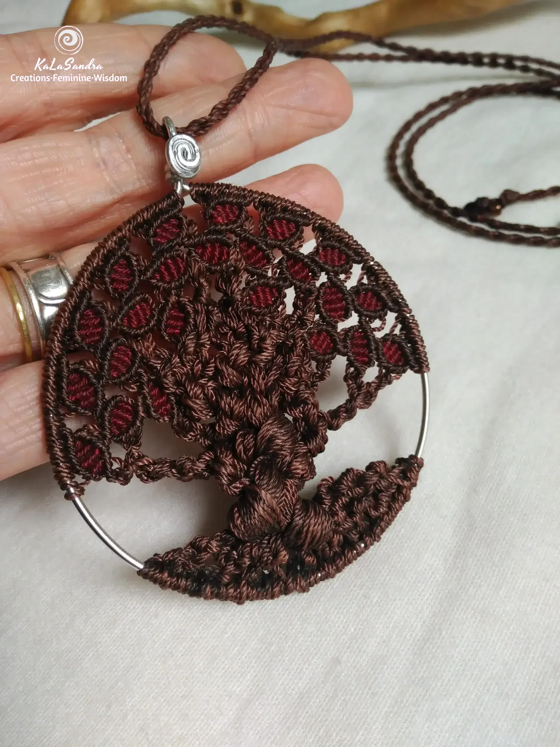 Tree of Life macrame necklace-TREE OF LIFE - Image 6
