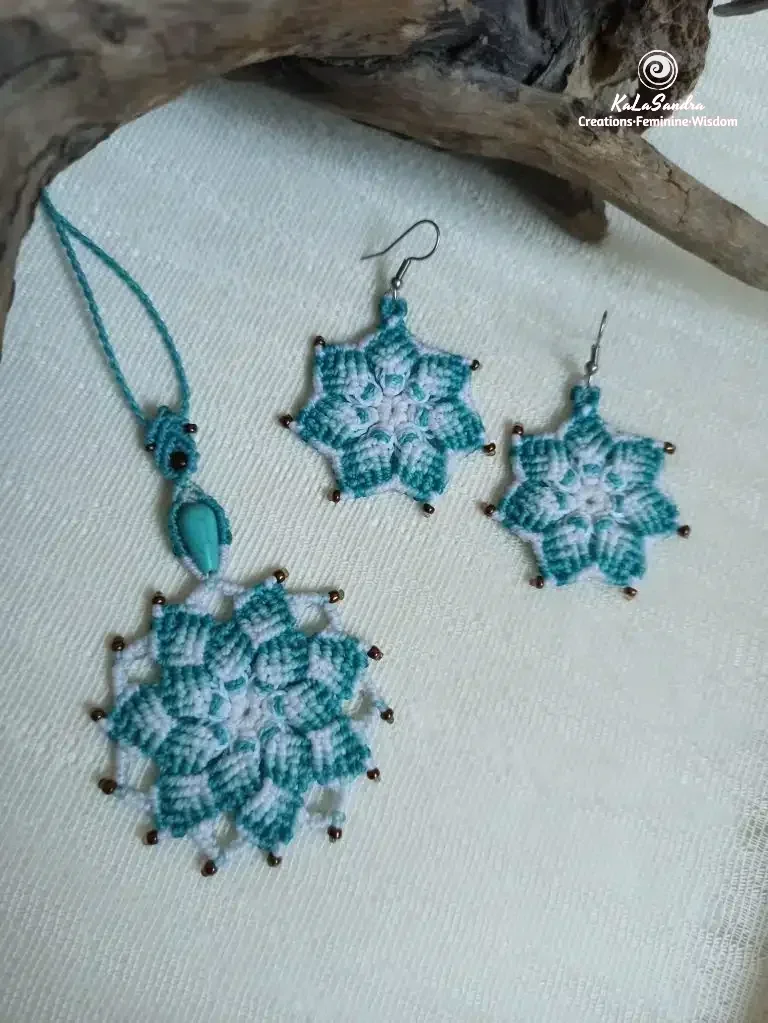 Collier Mandala Turquoise Bleu - LIGHT – Image 3