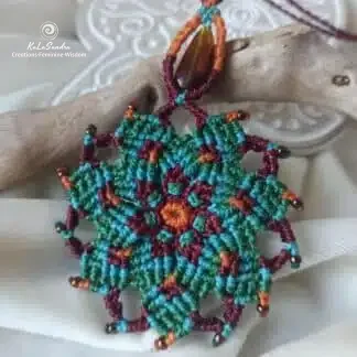 amber mandala macrame necklace. amber necklace. handmade. One-of-a-kind. Artisan necklace. Bohemian jewelry. Spiritual jewelry