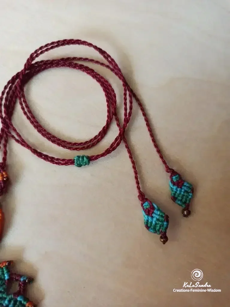 Amber Mandala Macrame Necklace- PEACE - Image 7