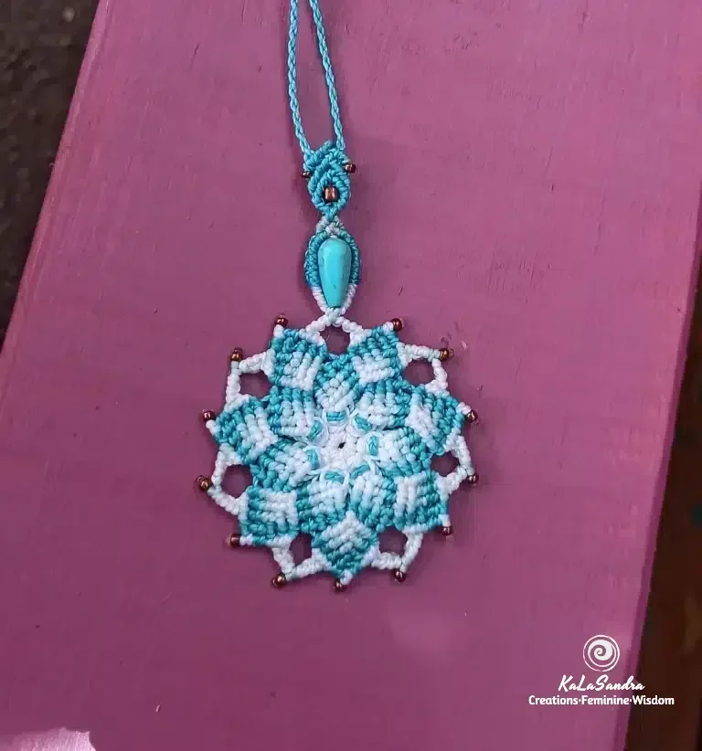 Collier Mandala Turquoise Bleu - LIGHT – Image 4