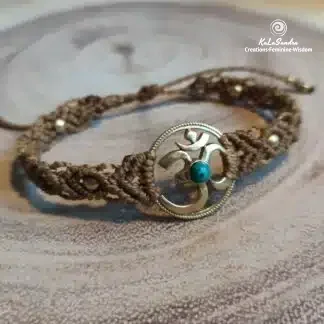 turquoise macrame bracelet handmade. artisan. Bohemian. spiritual, brown bracelet
