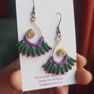 FREYA handmade macrame earrings, boho earrings, purple earrings, handmade