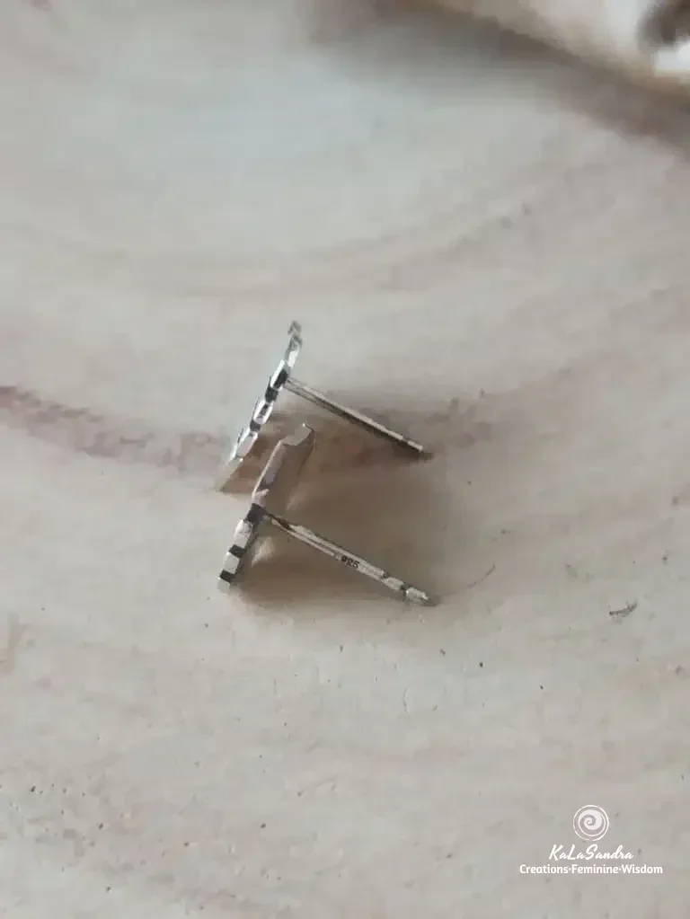 MONSTERA plant leaves earrings in hand-cut STERLING SILVER metal - Image 4