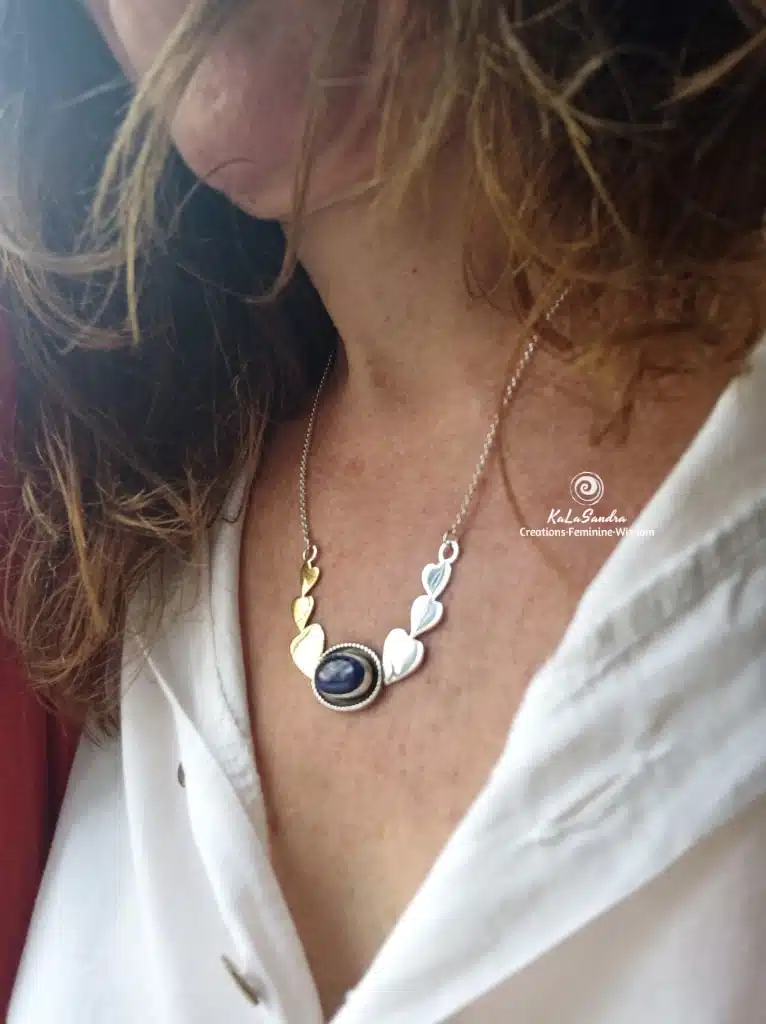 UNCONDITIONAL LOVE, unique laipslazuli silver necklace, handmade
