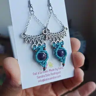 LILU handmade macrame earrings, kalasandra 
